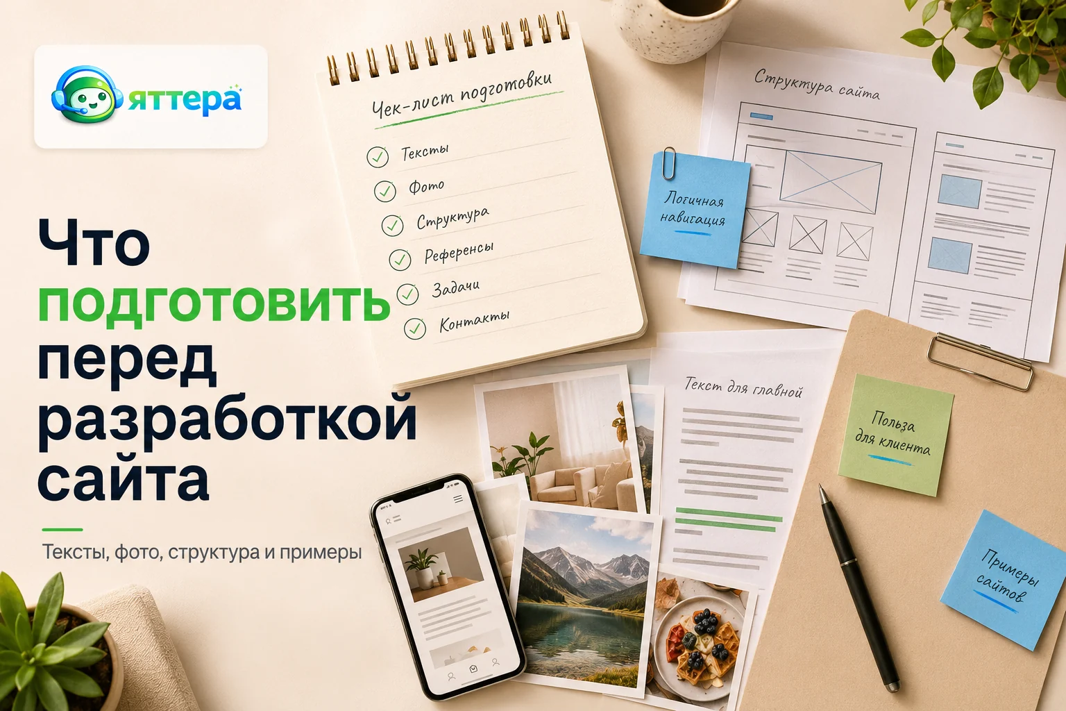 Что подготовить перед разработкой сайта: тексты, фото, структура и примеры