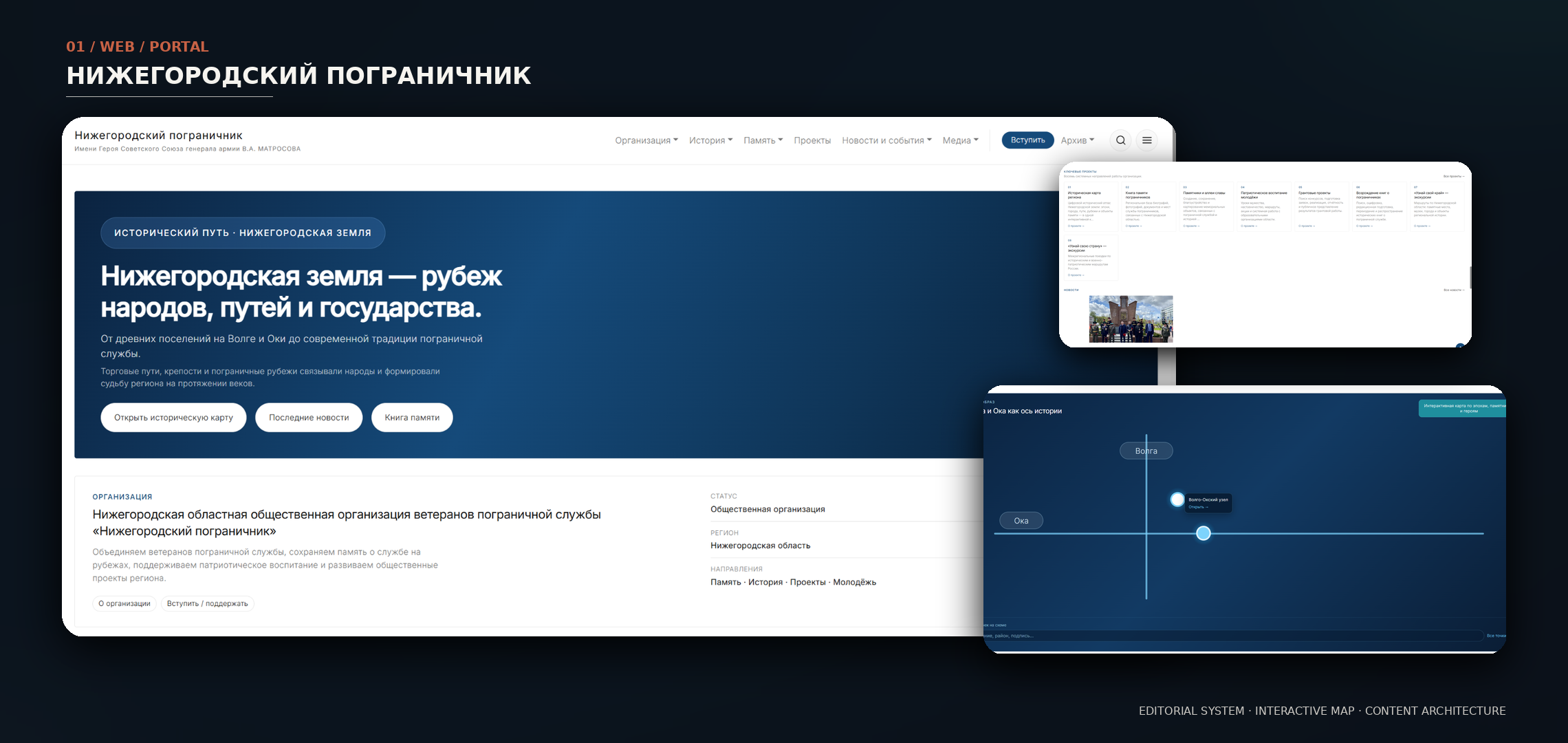 Портал «Нижегородский пограничник»: главная страница, проекты и интерактивная карта