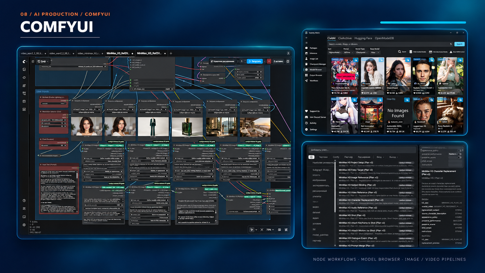 ComfyUI: production-среда с node workflow, моделями и image/video pipeline