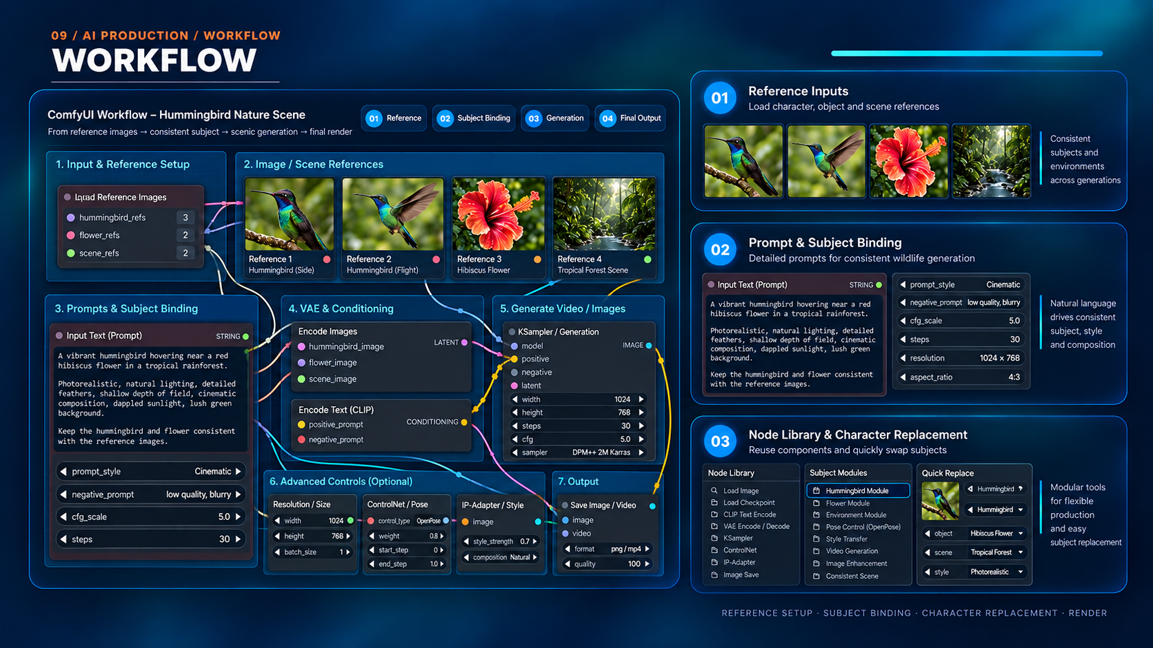 Workflow: схема production-пайплайна от референсов до финального рендера