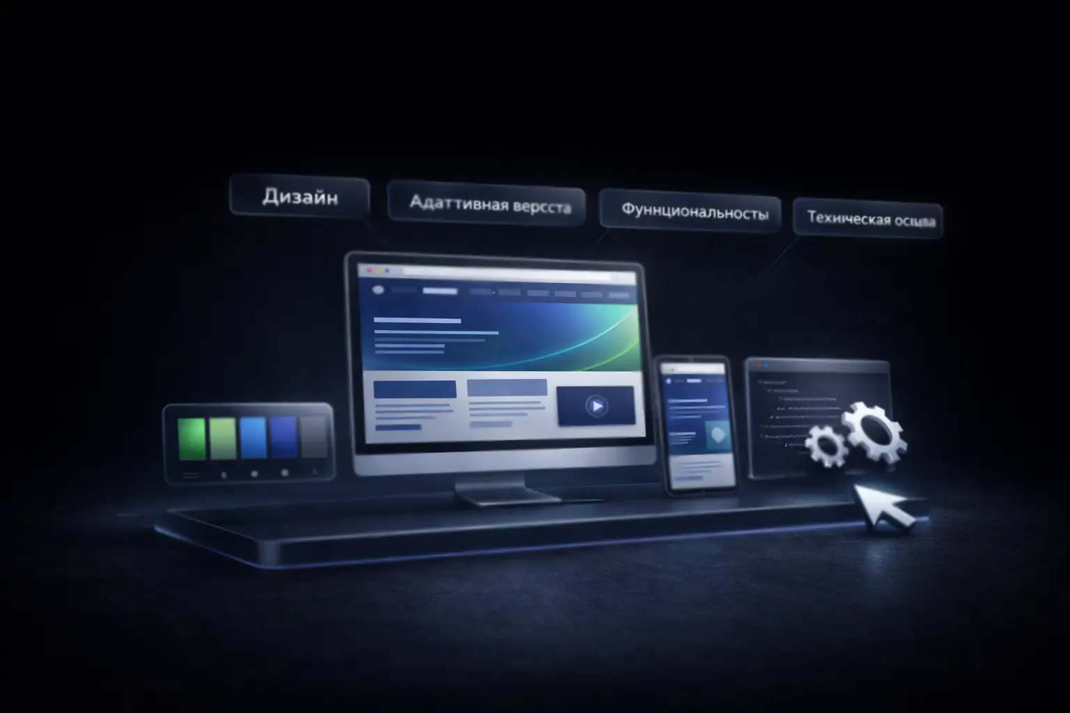 Делаем визуальную подачу, адаптивную вёрстку, функциональность и техническую основу проекта.