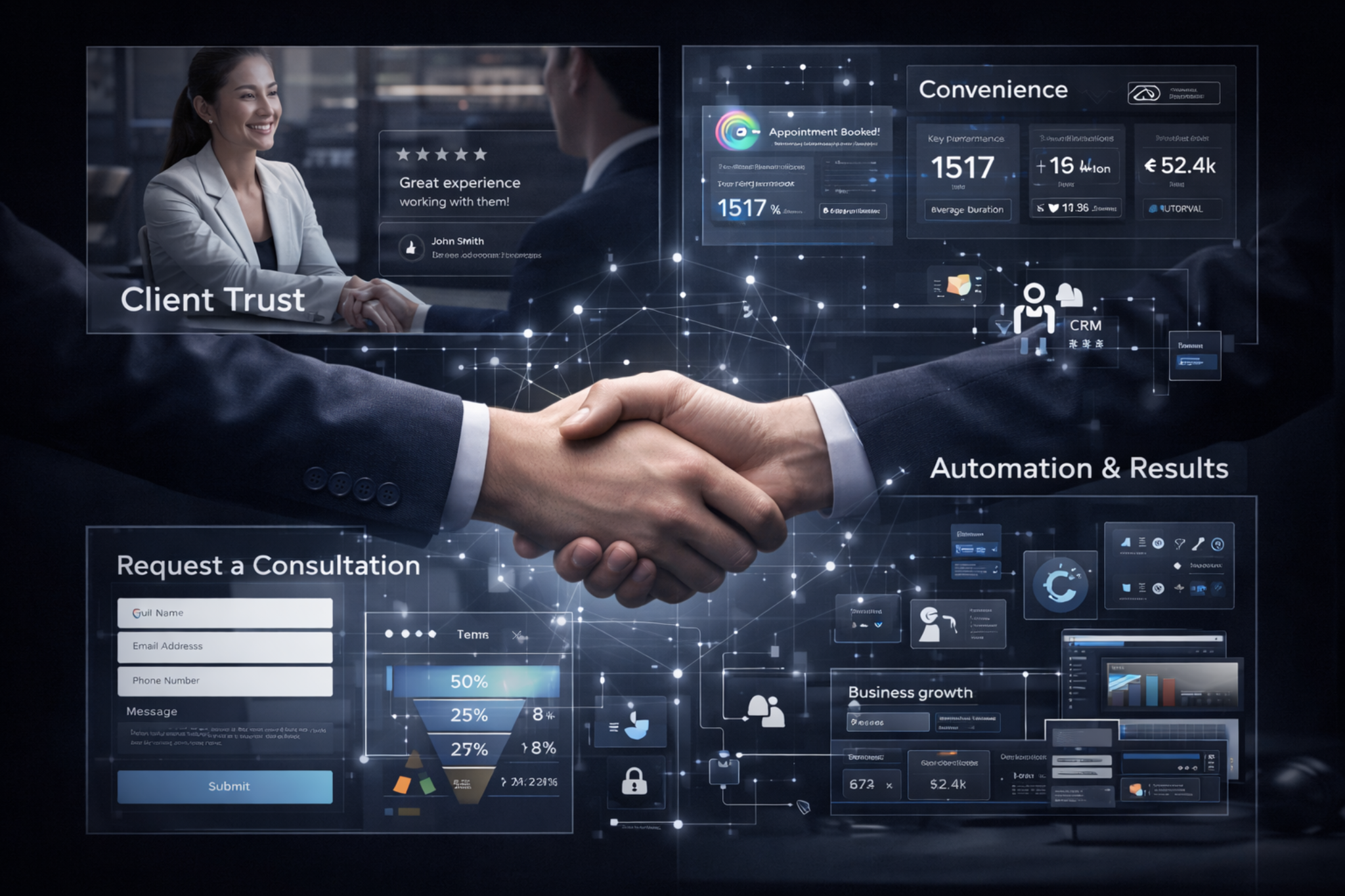 Думаем не только о красоте, но и о доверии, удобстве клиента, заявках, автоматизации и результате.